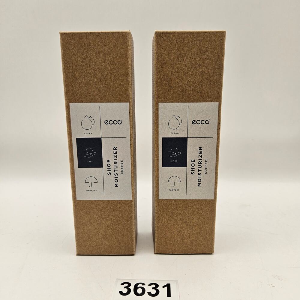 LOT OF 2 - ECCO SHOE MOISTURIZER SMOOTH LEATHER CARE CREAM COFFEE